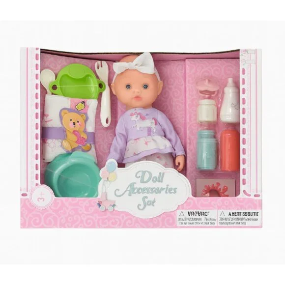 12'' Baby Doll and Clothes Accessories Playset with Feeding Bottle Pacifier Xmas - Picture 1 of 4